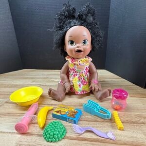 Baby Alive Super Snacks Snackin Sara AA Black Doll Working w Accessories